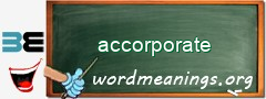 WordMeaning blackboard for accorporate